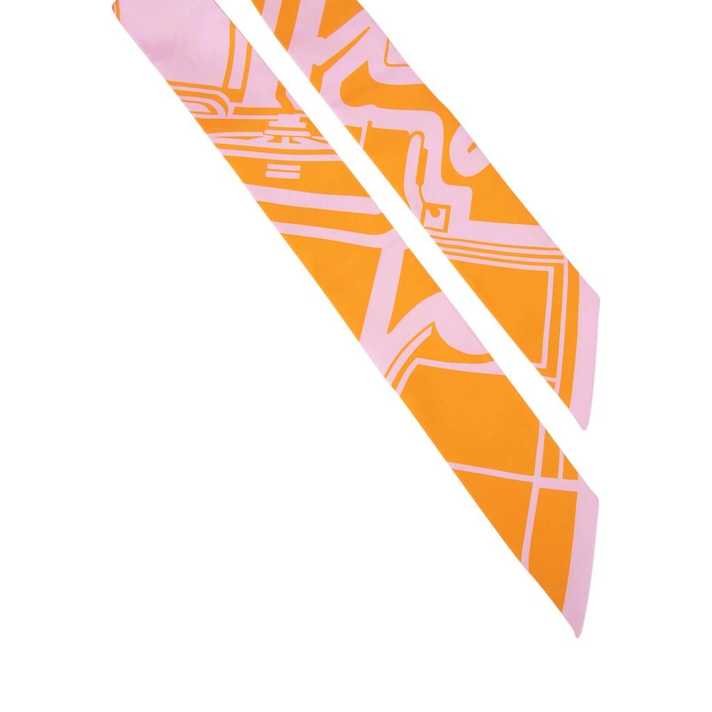 Hermes Twilly Les Coupes Tattoo Soleil / Rose Pale Neu w / Box im Zustand „Neu“ im Angebot in Miami, FL