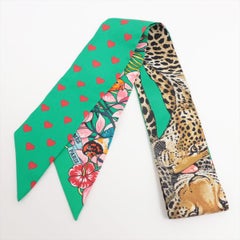 Hermès Twilly Les Leopard Silk Green