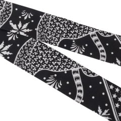 Hermes Twilly Les Leopards Bandana Black and White Set of 2 New w/Box