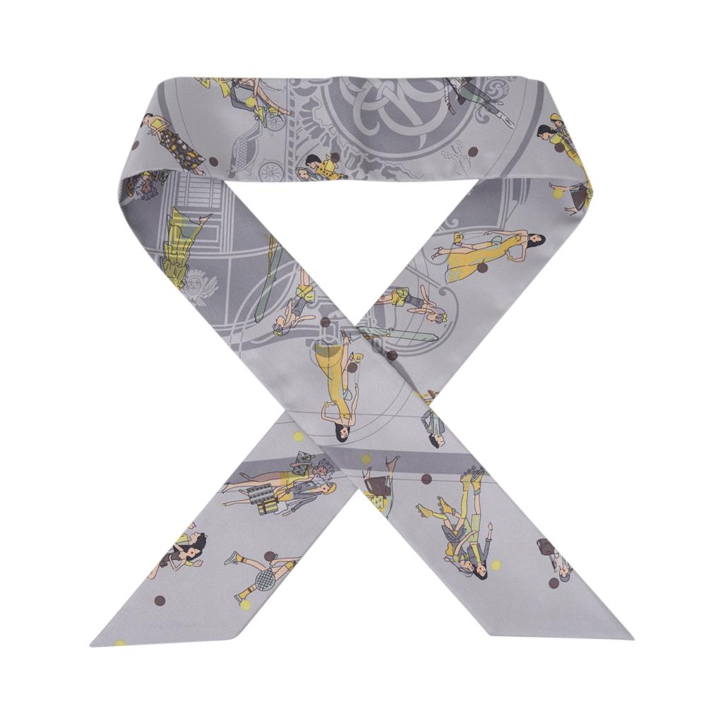 Hermes Twilly Ex-Libris Les Parisiennes Gris Perle / Juan Soufre Set da 2 3