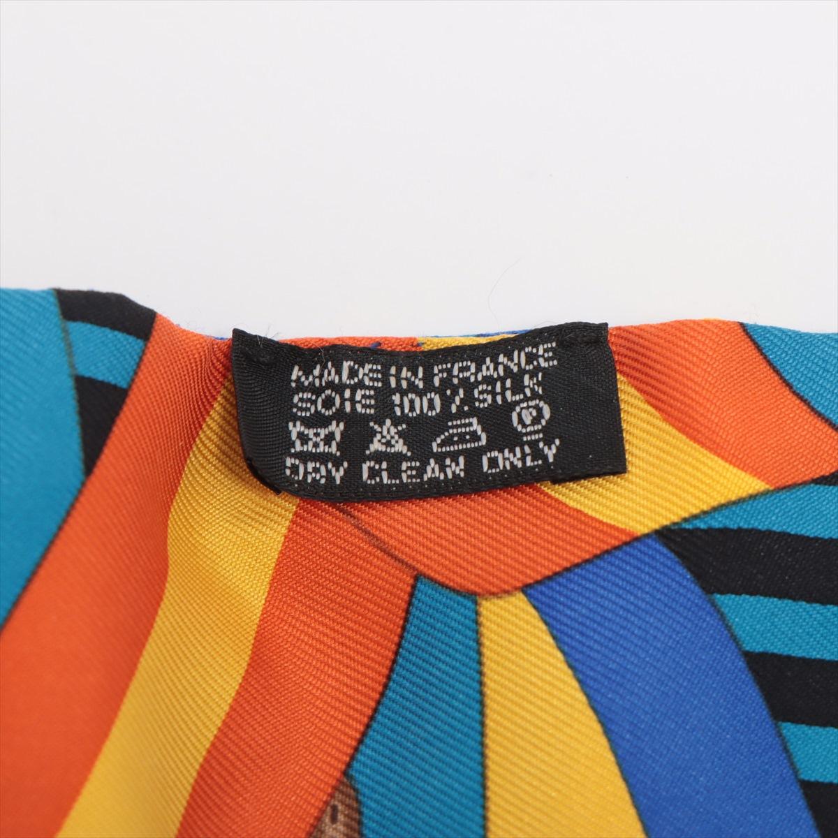 Hermès Twilly Les Sangles Scarf Silk Multicolor In Good Condition For Sale In Humacao, PR