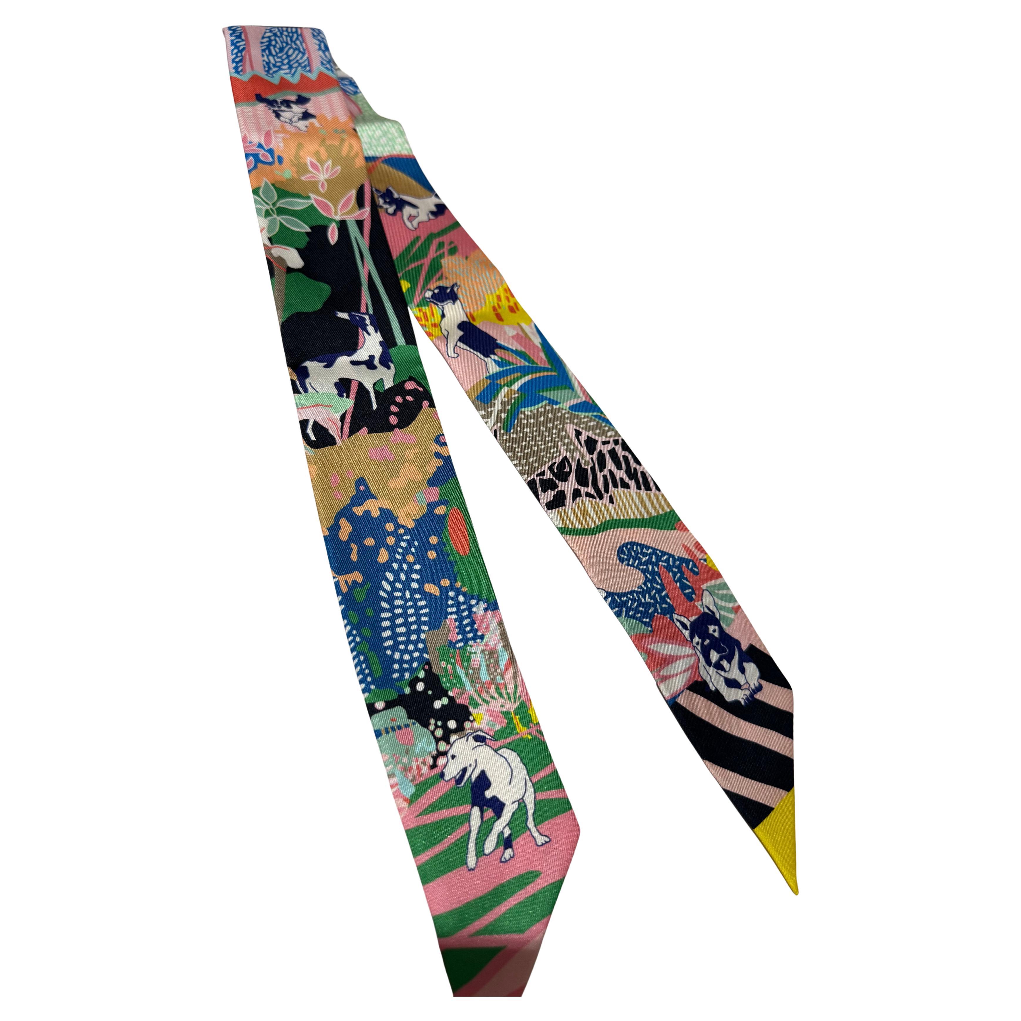 Hermes Twilly  Liberte Silk scarf For Sale