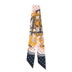 Hermes Twilly Love Heart Brides De Gala Blanc Blue Limited Edition Set of 2 New