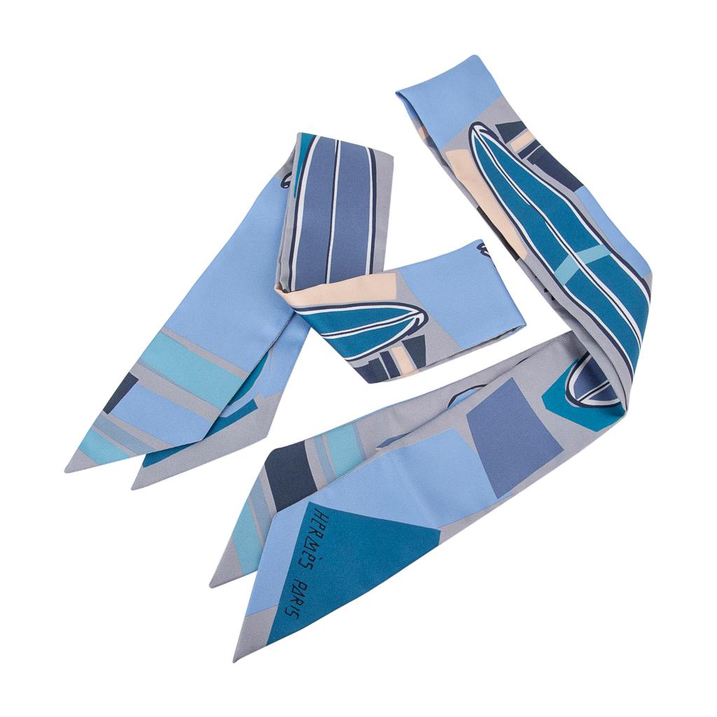 Blue Hermes Twilly Sea Surf and Fun Gris / Ciel / Cobalt Set of 2 by Filipe Jardim