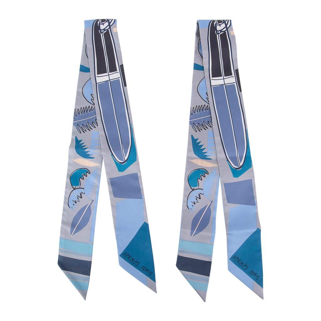 Blue Hermes Twilly Sea Surf and Fun Gris / Ciel / Cobalt Set of 2 by Filipe Jardim