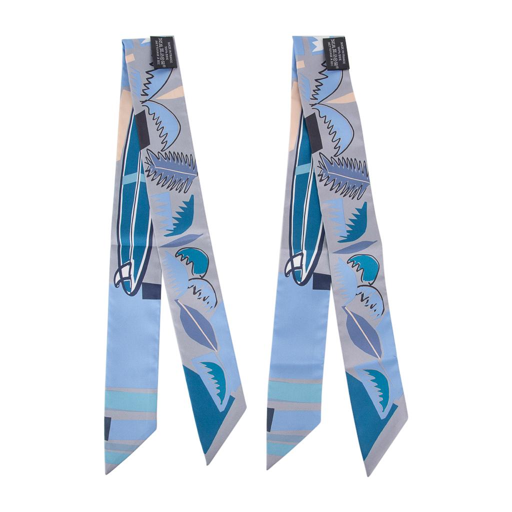 Hermes Twilly Sea Surf and Fun Gris / Ciel / Cobalt Set of 2 by Filipe Jardim 1