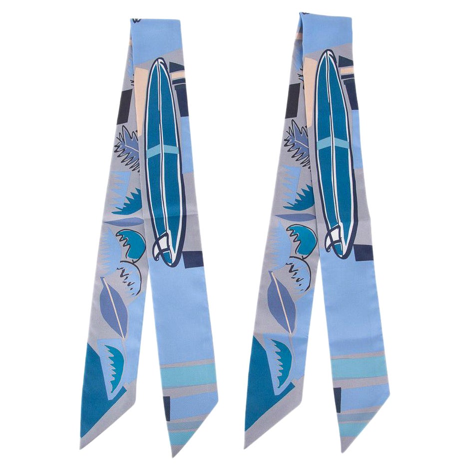 Hermes Twilly Sea Surf and Fun Gris / Ciel / Cobalt Set of 2 by Filipe Jardim