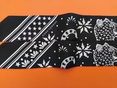 Hermès Twilly Silk Scarf Les Leopards Vauzelles Black White in Box