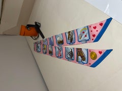 Hermes Twilly Silk Story in Rose, Bleu and Jaune