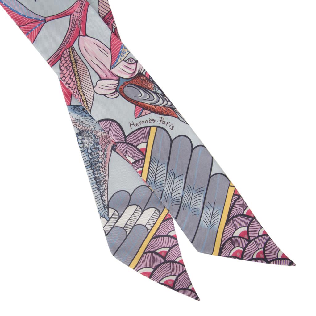 Hermes Twilly Tree Of Song Blue Pale Rose  New 1