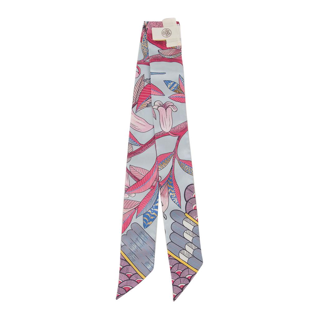 Hermes Twilly Tree Of Song Blue Pale Rose  New 4