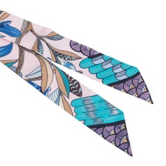 Hermes Twilly Tree Of Song Rose Pale Turquoise Set of 2 New Scarf