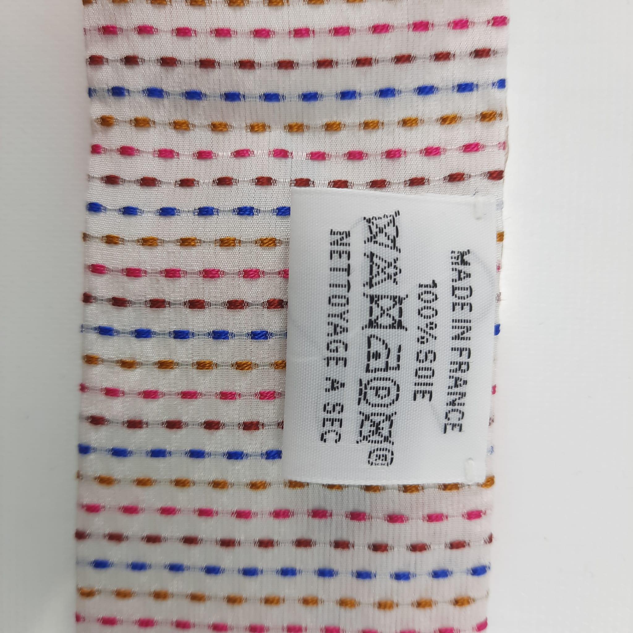 Hermes Twilly Twins Pointillé Brides de Gala Appliqué Piqué White, Rose, Blue 4