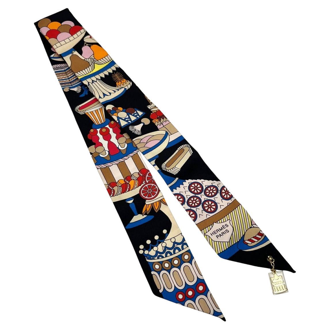 Foulard Hermes twilly avec charme édition limitée La Patisserie Francaise en vente