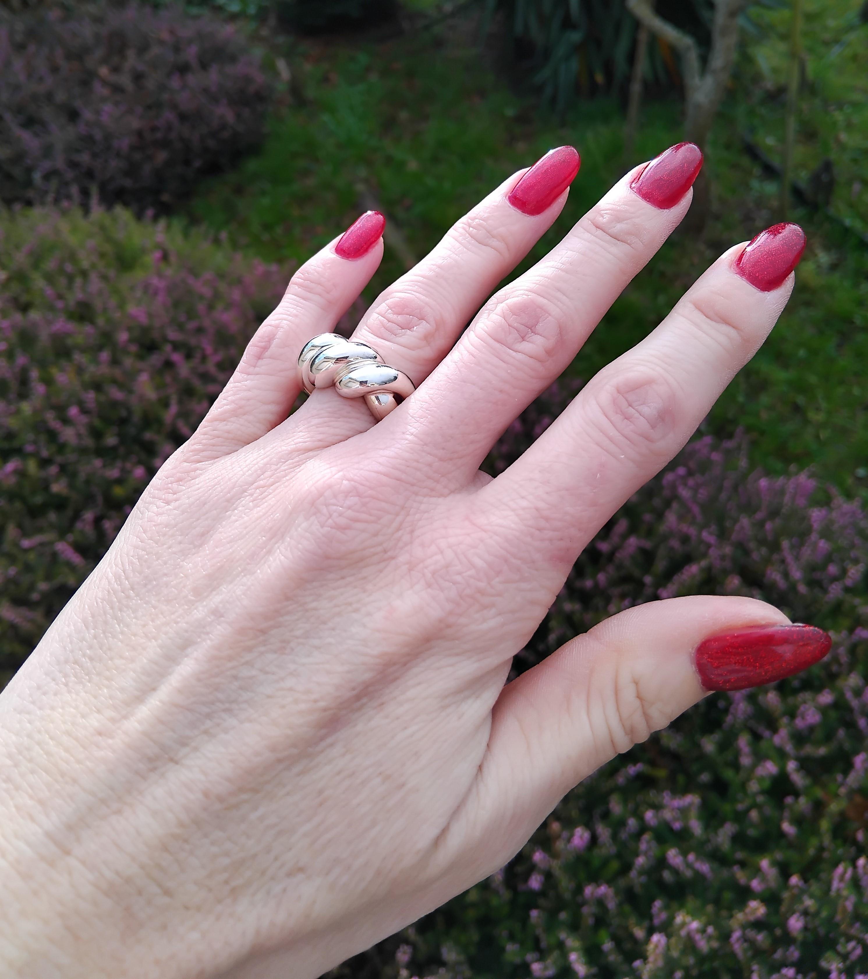 Hermès Twist Torsade Silver Ring For Sale 9