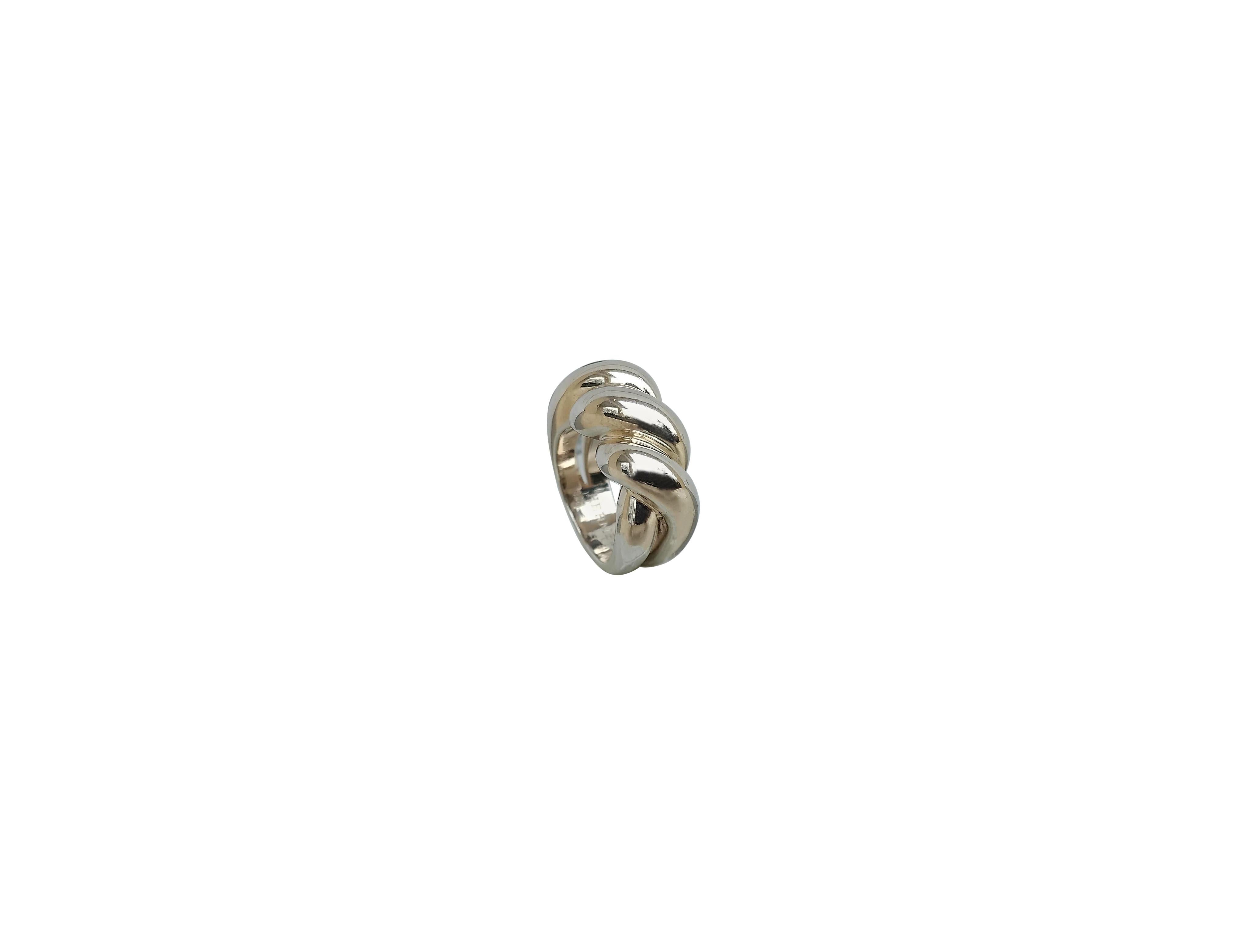 Hermès Twist Torsade Silver Ring For Sale 11