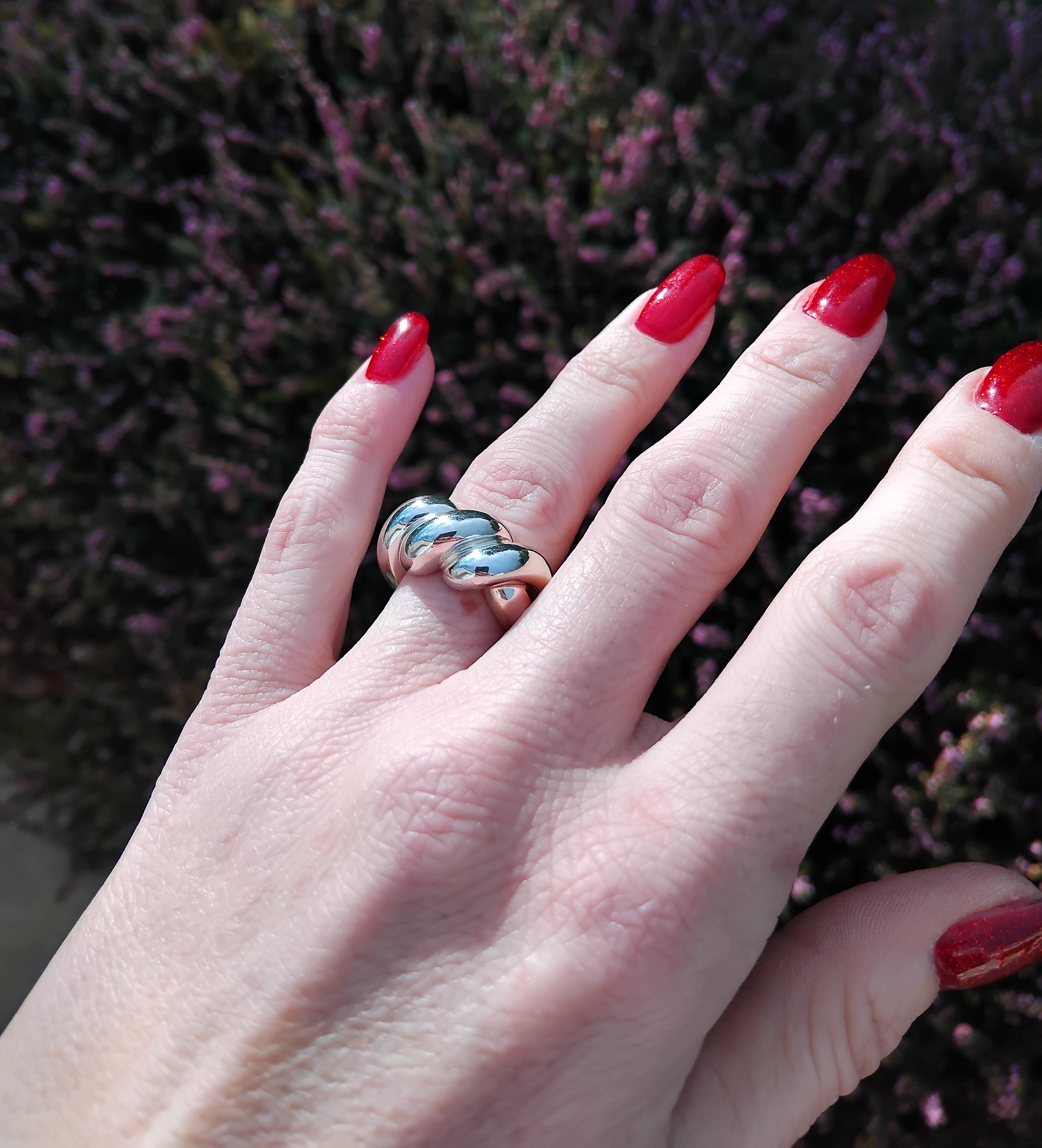 Women's Hermès Twist Torsade Silver Ring For Sale