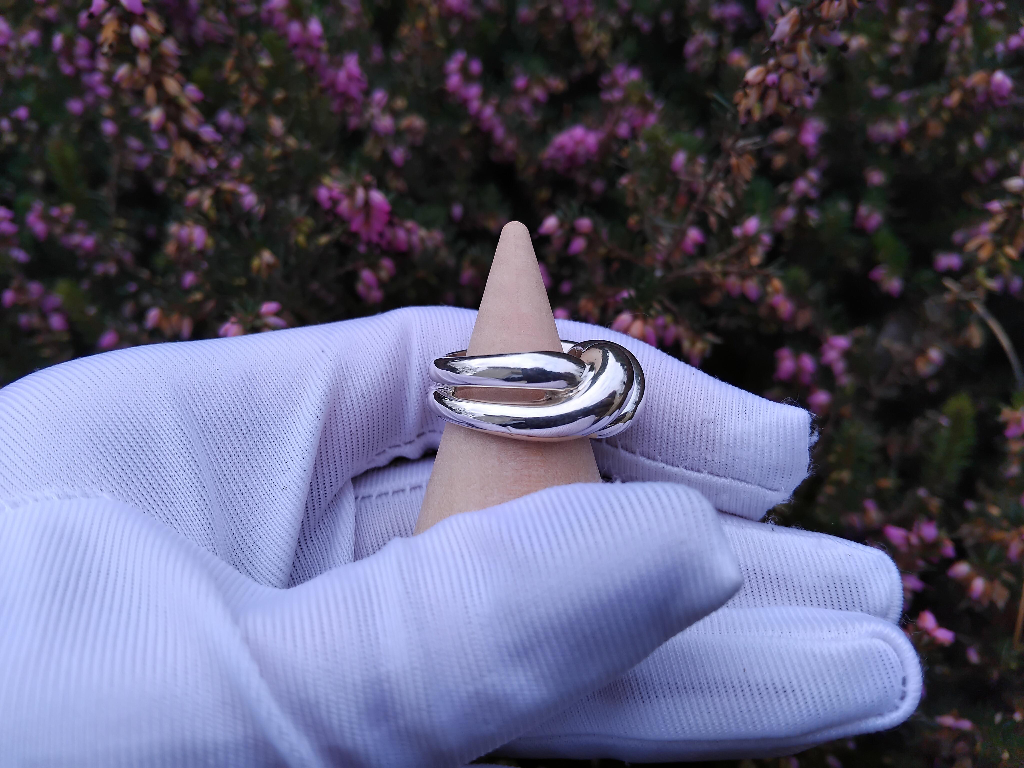 Hermès Twist Torsade Silver Ring For Sale 3