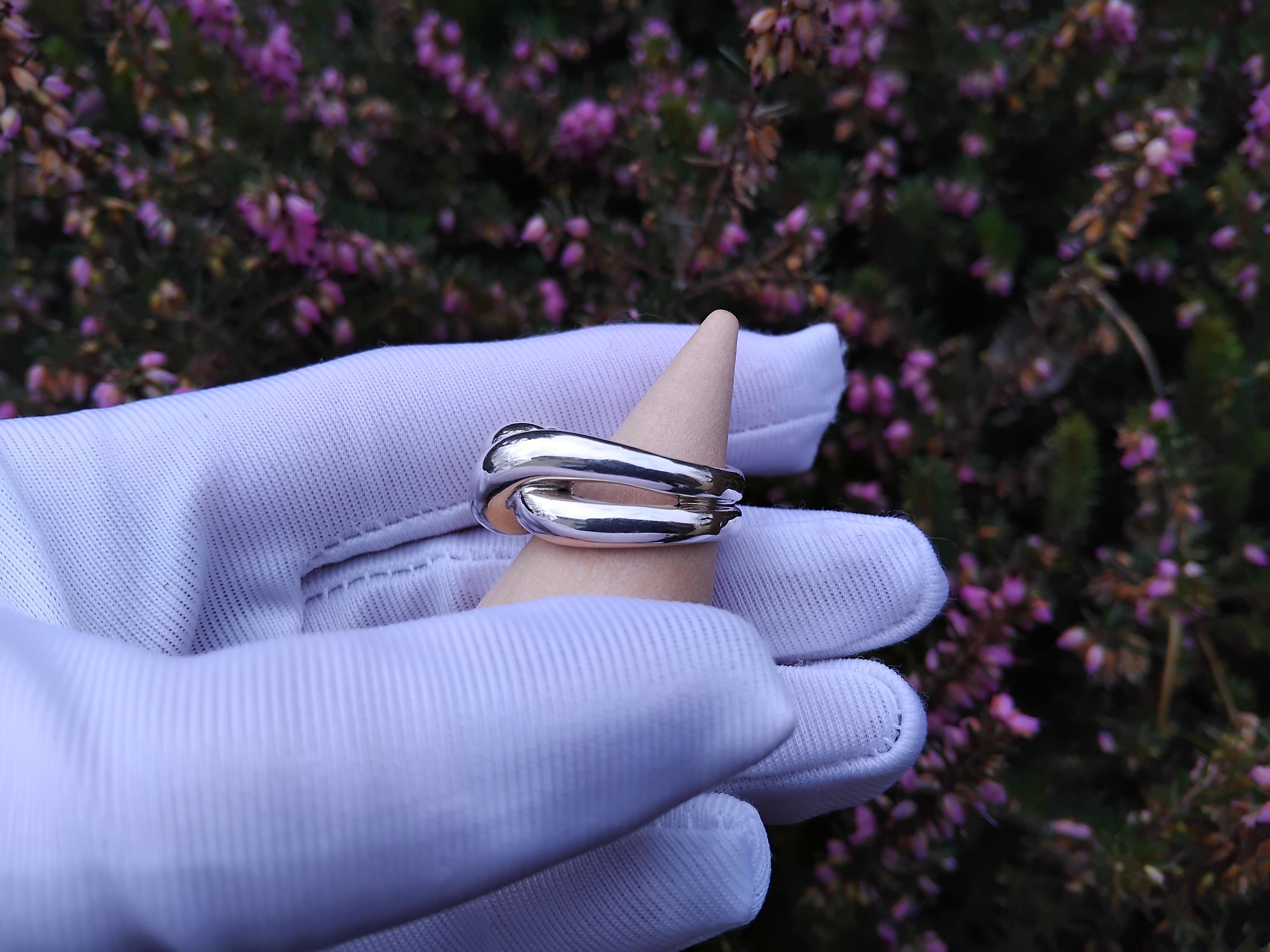 Hermès Twist Torsade Silver Ring For Sale 4