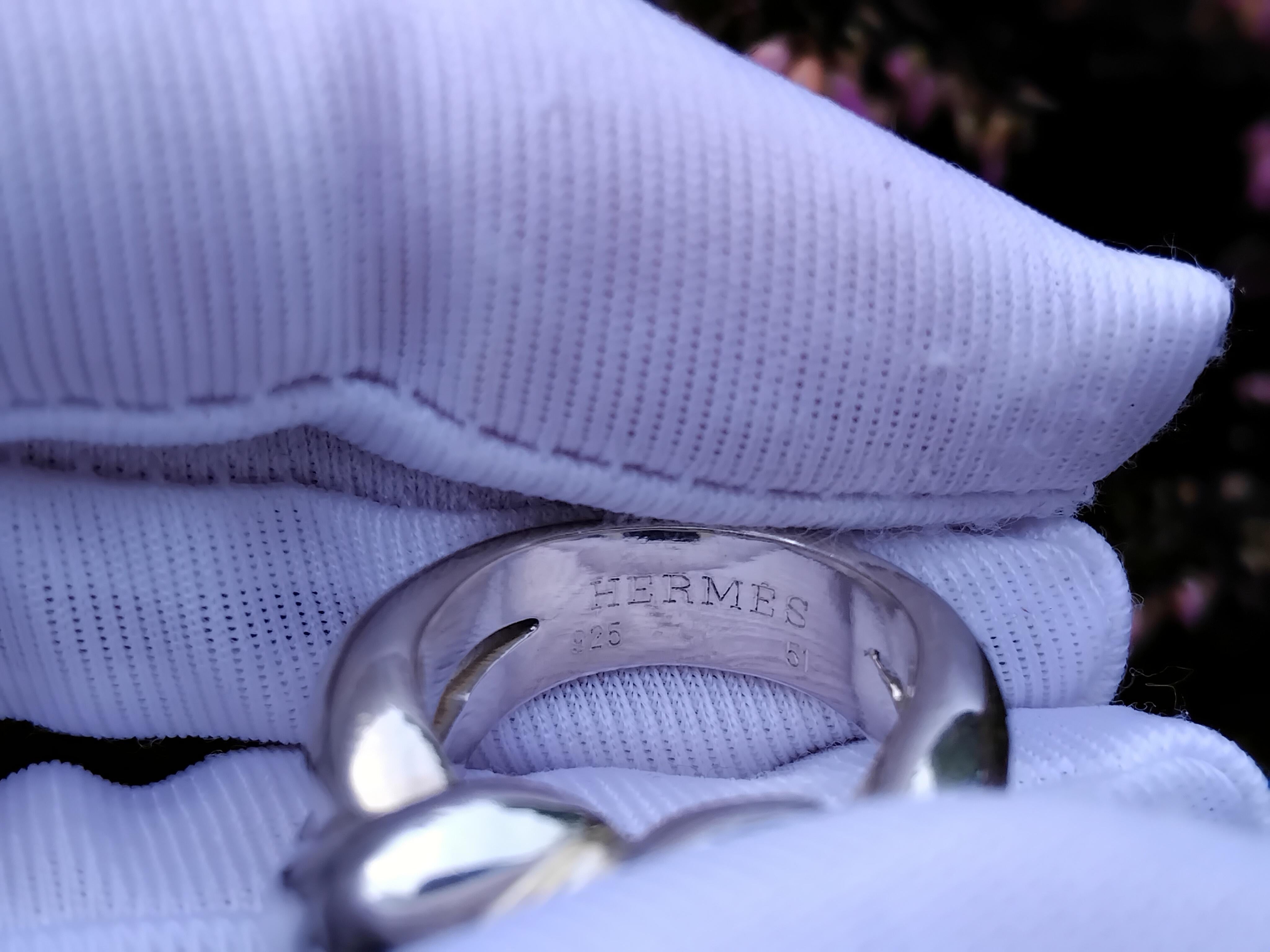 Hermès Twist Torsade Silver Ring For Sale 6