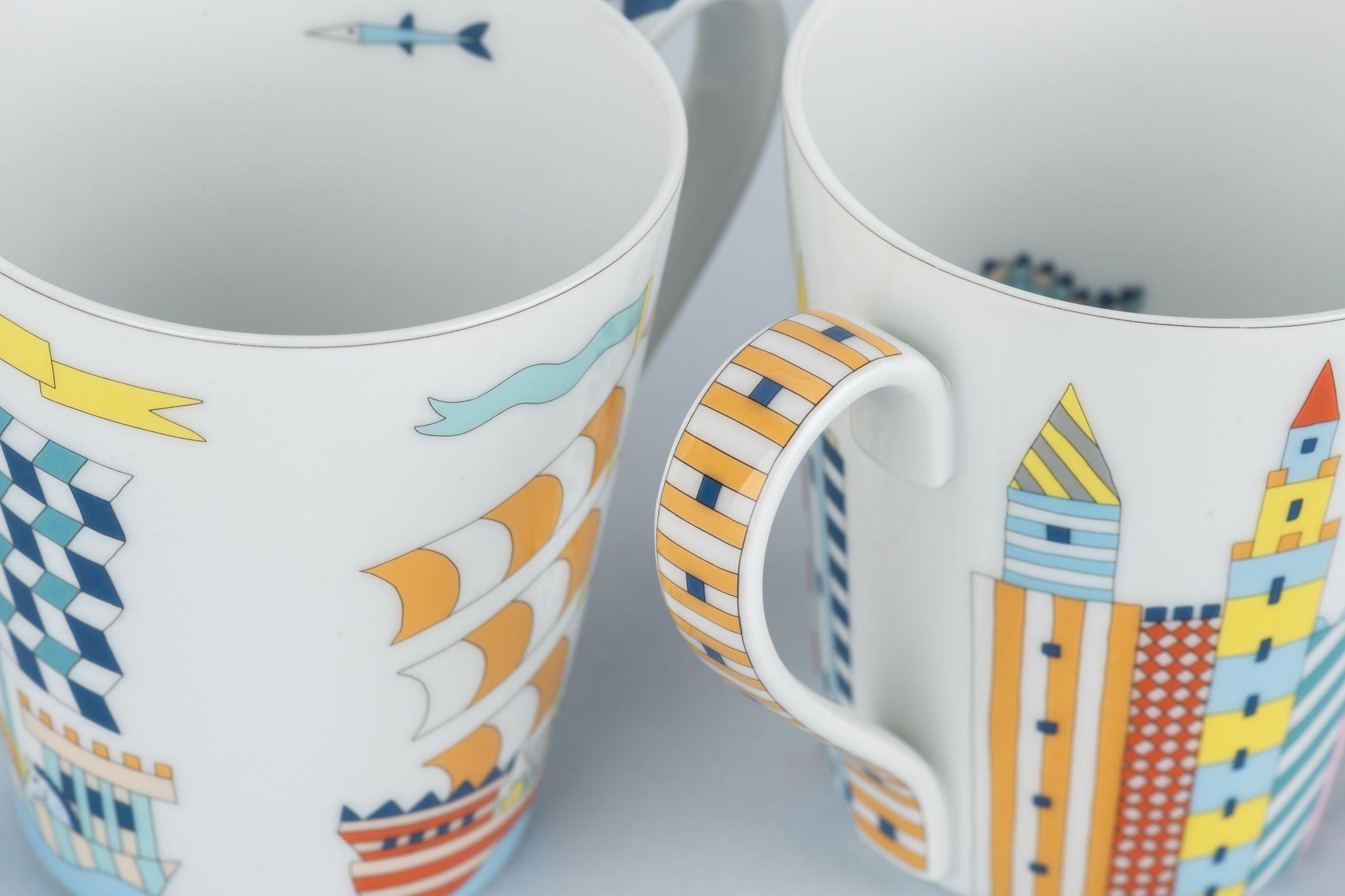 Hermès Due tazze Chateau Épopée Nuove in Scatola in vendita 2