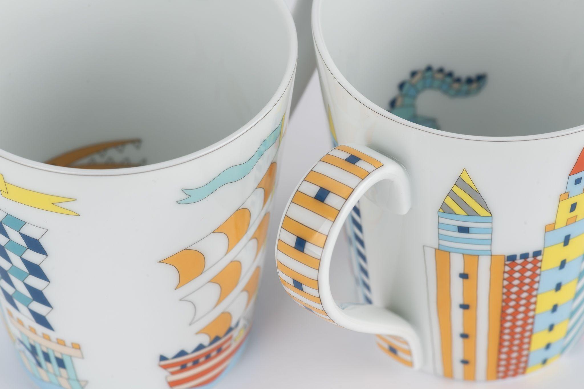 Hermès Due tazze Chateau Épopée Nuove in Scatola in vendita 3