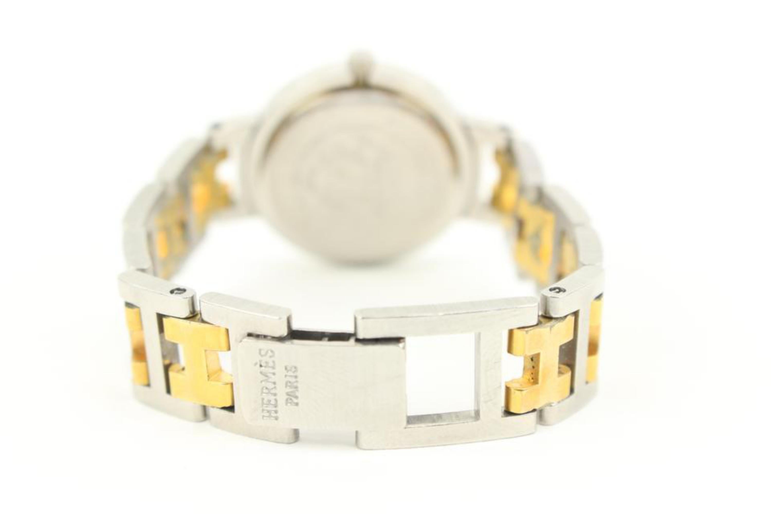 Women's or Men's Hermès Two-Tone Clipper Watch Arabic 48h217s