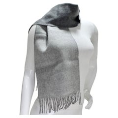 Hermes Two Tone Grey Cashmere Scarf