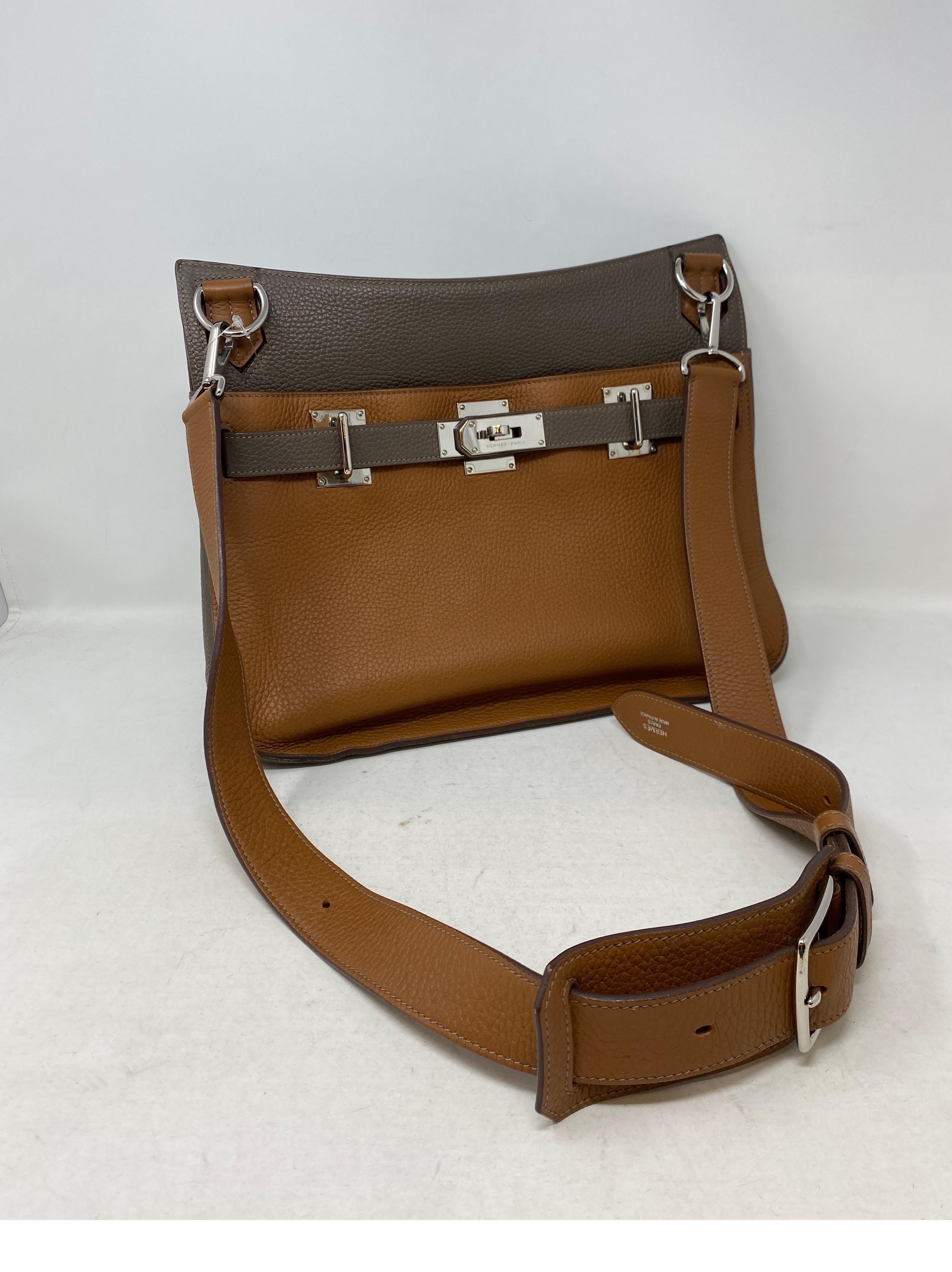 Zweifarbige Jypsiere 34 Tasche von Hermes im Zustand „Hervorragend“ in Athens, GA