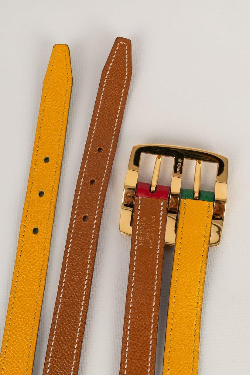 Hermes Two-Tone Reversible Leather Belt For Sale 3