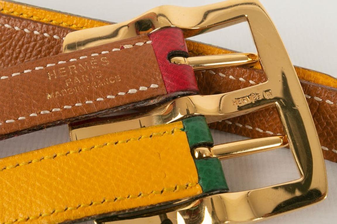 Hermes Two-Tone Reversible Leather Belt For Sale 4