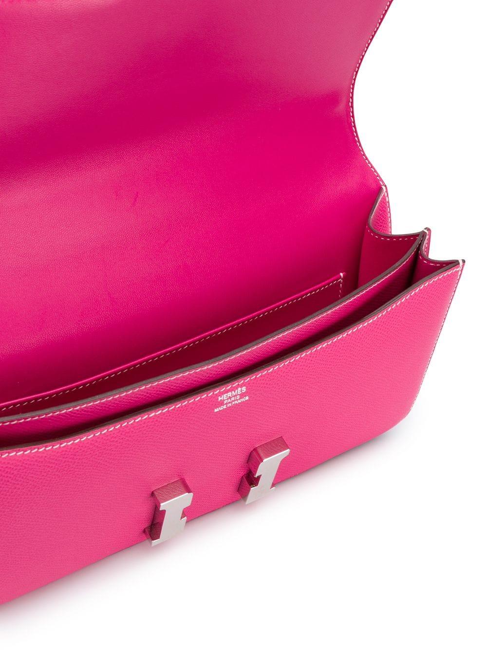 Hermès Tyrien Pink Epsom Leather Constance Elan Bag 1