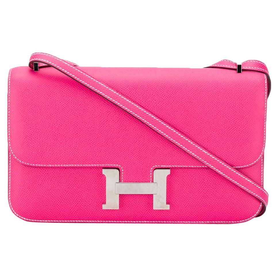Hermès Tyrien Pink Epsom Leather Constance Elan Bag