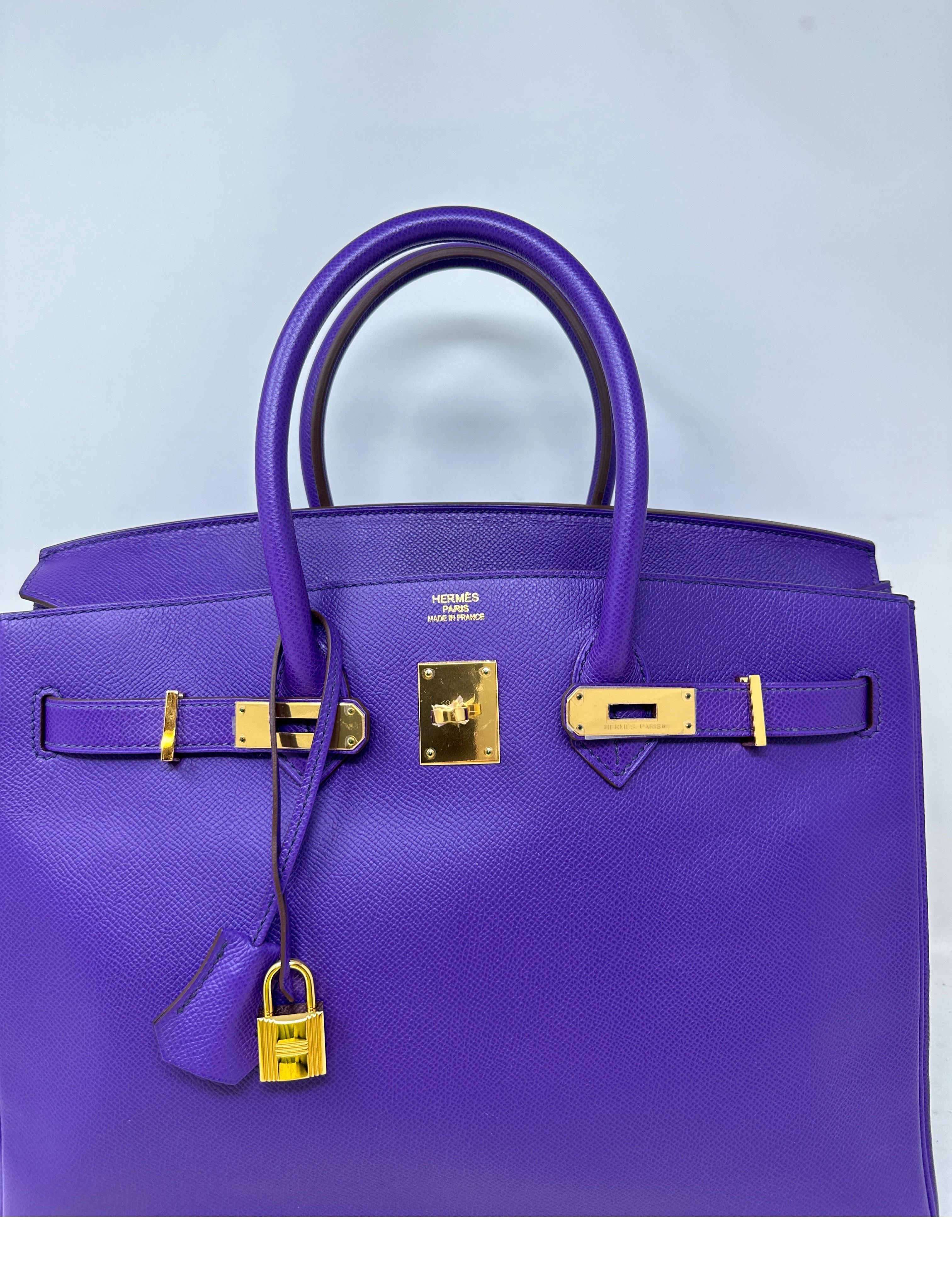 Hermes Ultra Violet Birkin 35 Bag  In Excellent Condition In Athens, GA