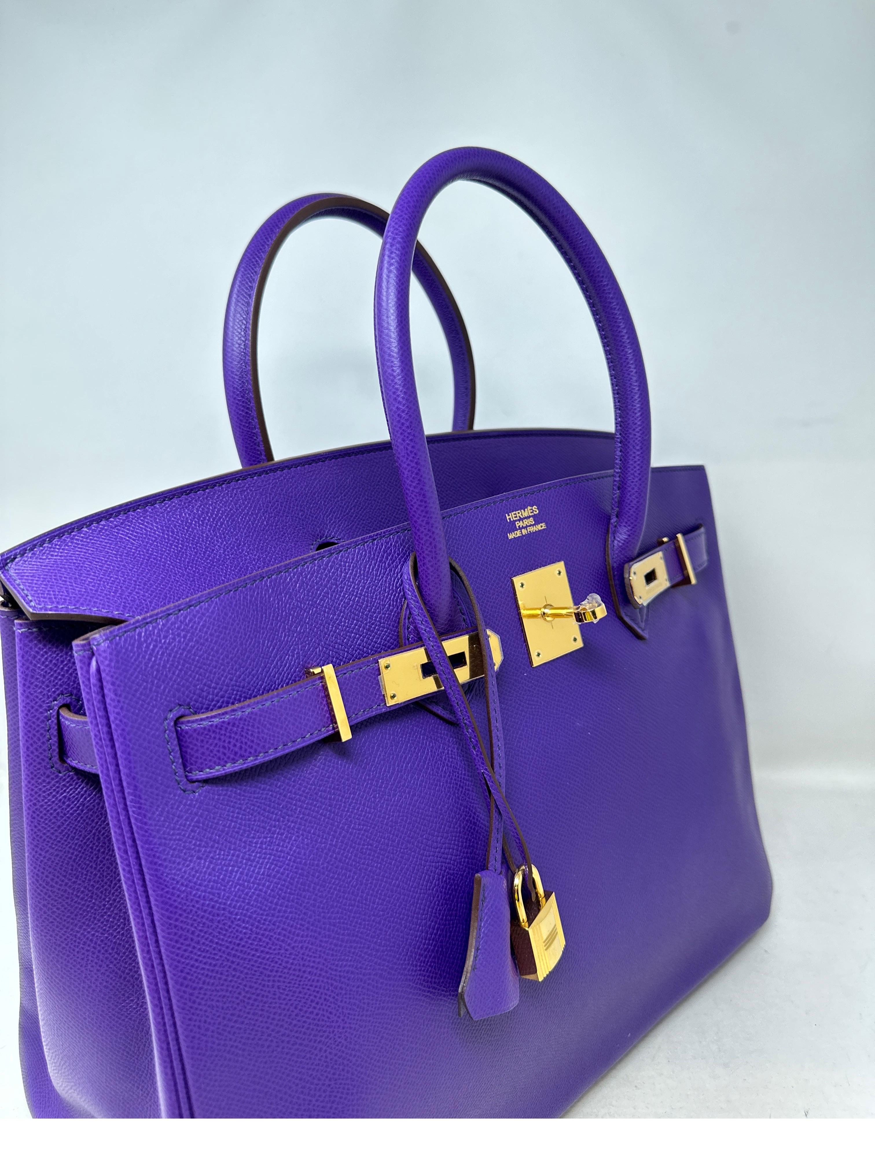 Women's or Men's Hermes Ultra Violet Birkin 35 Bag