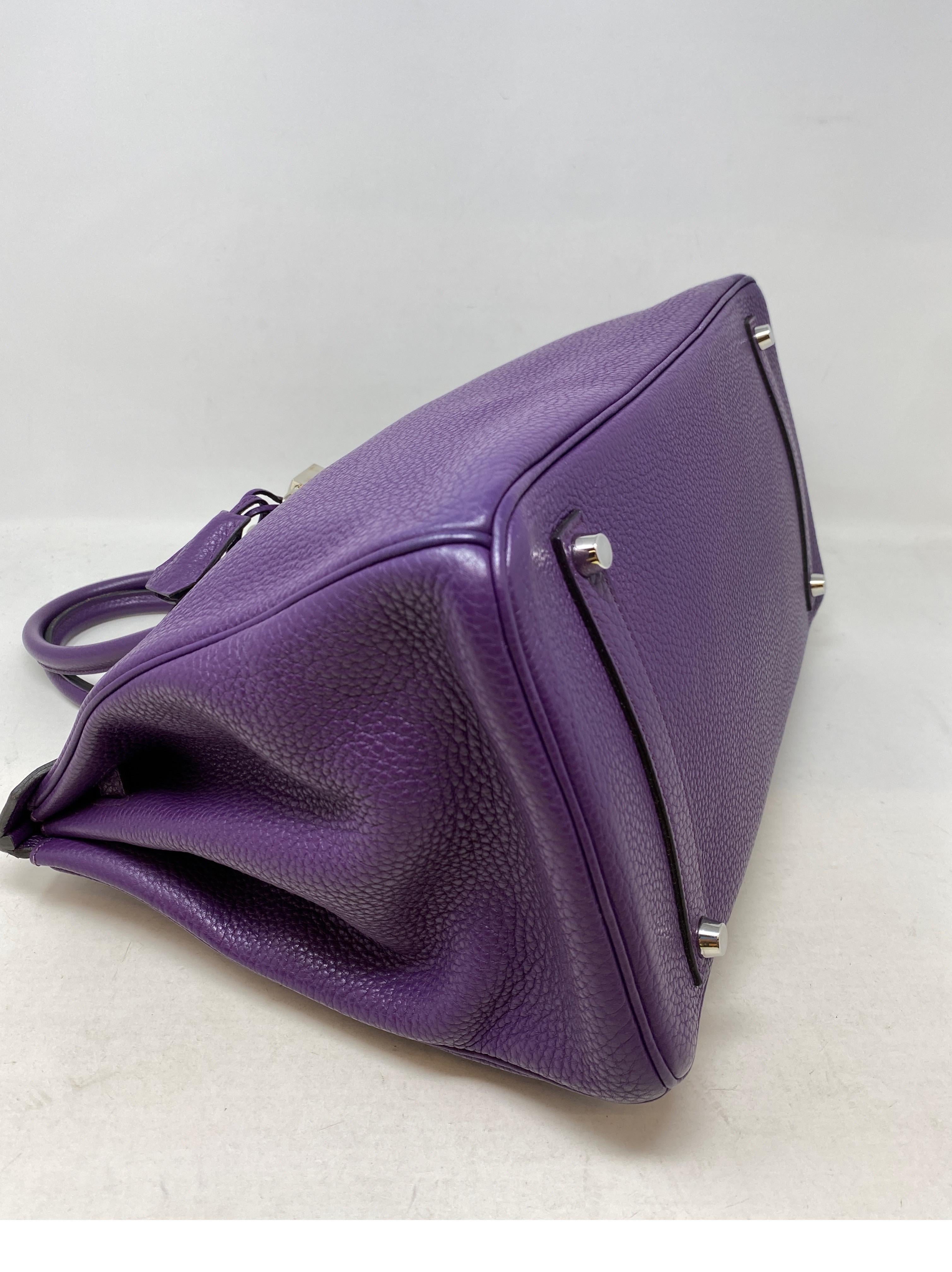 Women's or Men's Hermes Ultra Violet Birkin 35 Bag