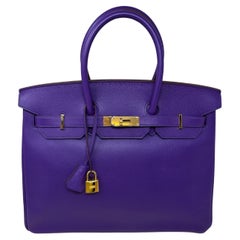 Hermes Ultra Violet Birkin 35 Bag 