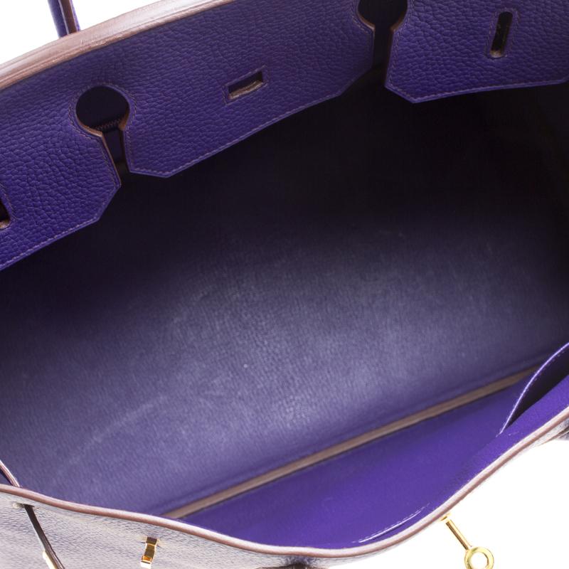 Hermes Ultra Violet Clemence Leather Gold Hardware Birkin 40 Bag 2