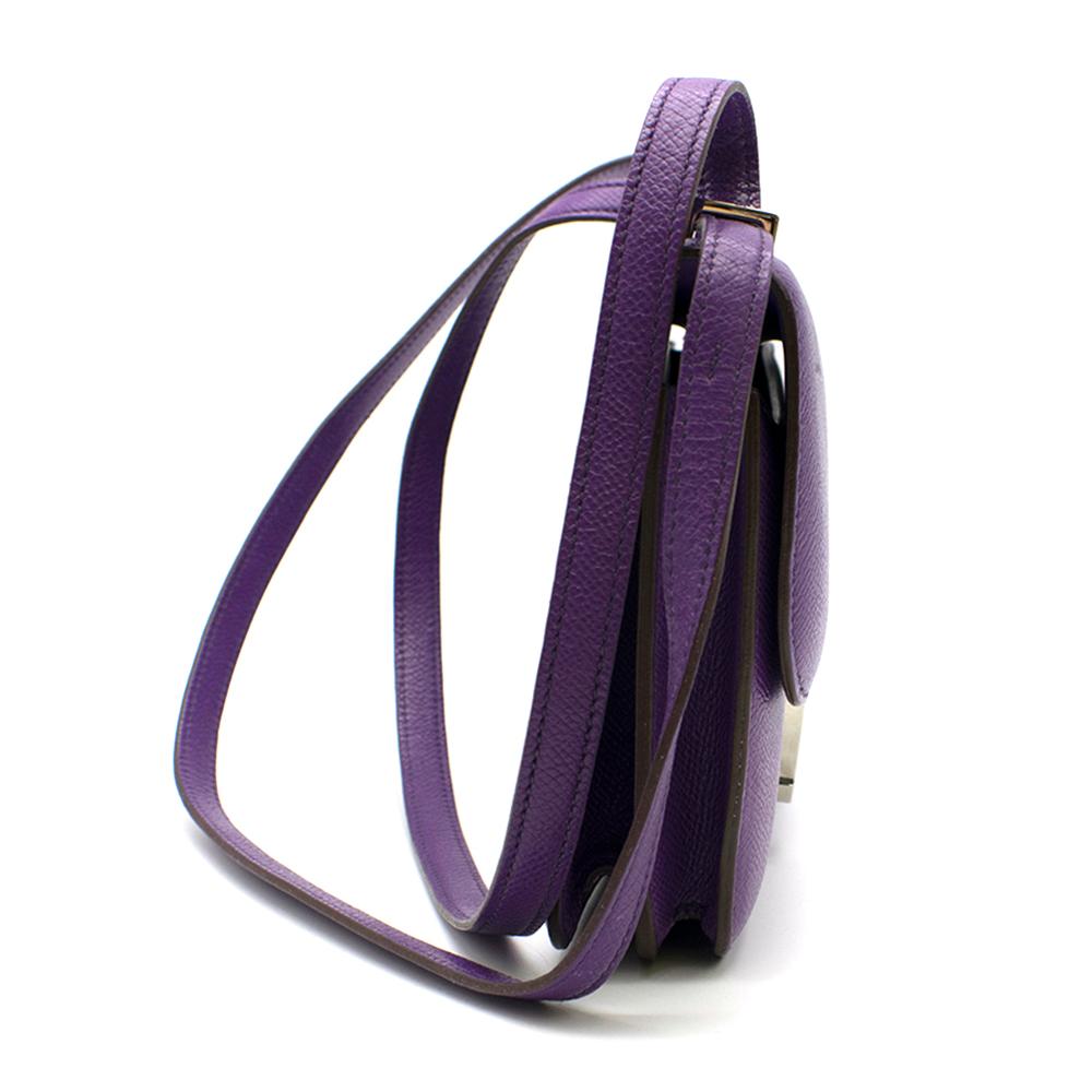 Hermes Ultra Violet Togo Leather Constance Elan

- Age [P] 2012
- Palladium Hardware
- Two pockets inside
- One Slip Pocket
- Expandable strap can be worn at two lengths


Please note, these items are pre-owned and may show signs of being stored