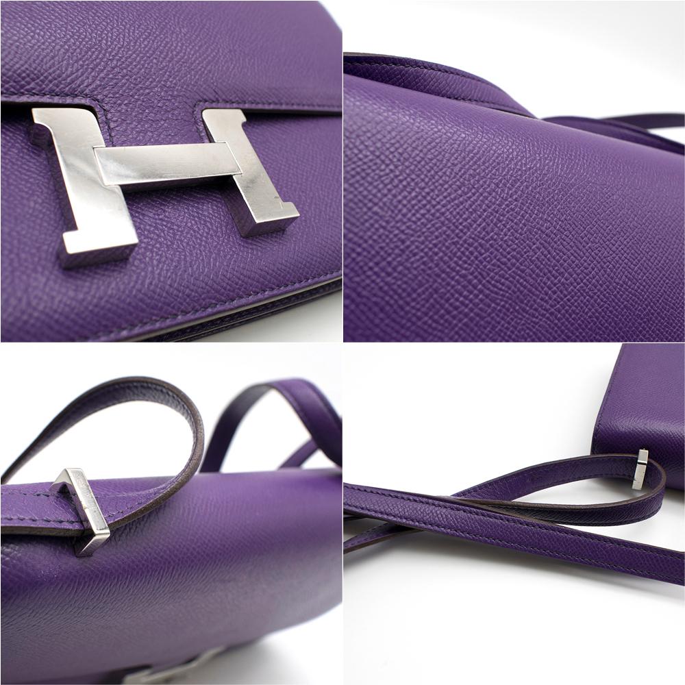 Hermes Ultra Violet Togo Leather Constance Elan In Good Condition For Sale In London, GB