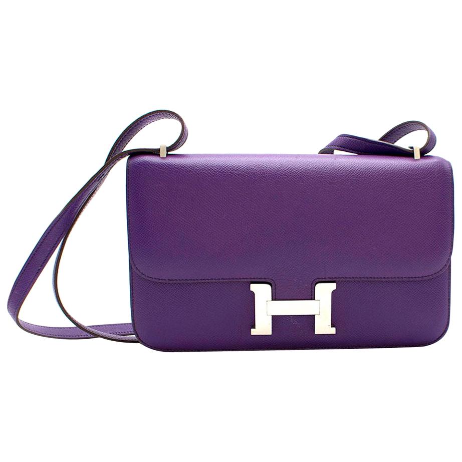 Hermes Ultra Violet Togo Leather Constance Elan For Sale