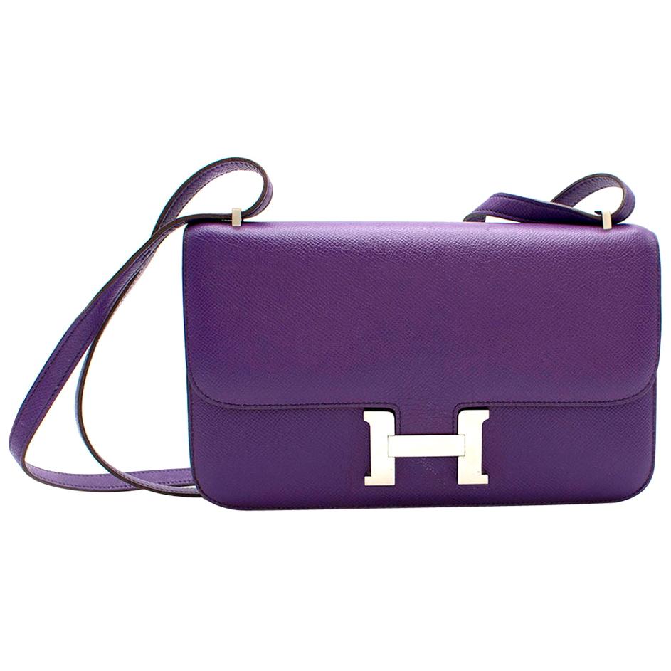 Hermes Ultra Violet Togo Leather Constance Elan For Sale