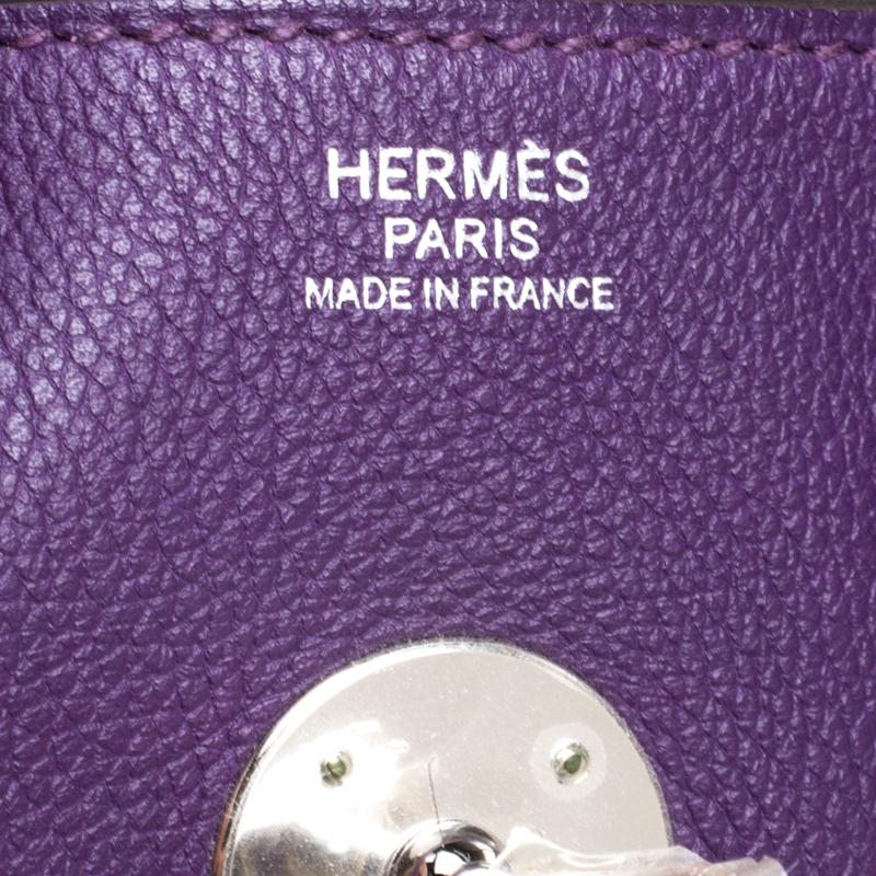 Hermes Ultraviolet Chevre de Coromandel Leather Palladium Lindy 34 Bag 4