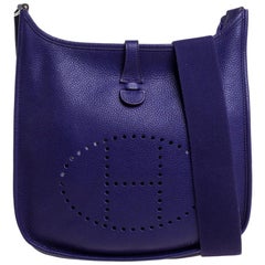 Hermes Ultraviolet Clemence Leather Evelyne III PM Bag