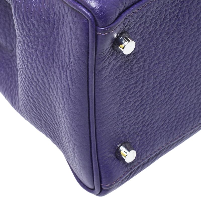 Hermes Ultraviolet Clemence Leather Palladium Hardware Kelly Retourne 35 Bag In Good Condition In Dubai, Al Qouz 2