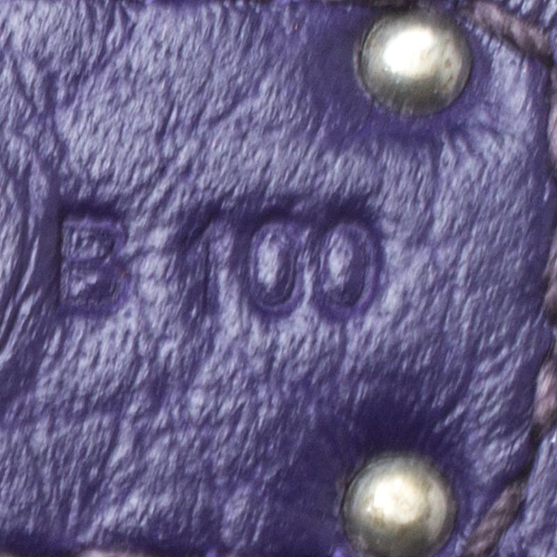 Women's Hermes Ultraviolet Clemence Leather Palladium Hardware Kelly Retourne 35 Bag