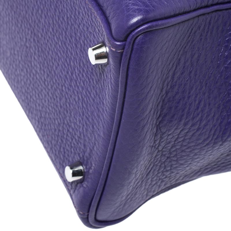 Hermes Ultraviolet Clemence Leather Palladium Hardware Kelly Retourne 35 Bag 2