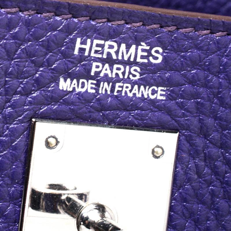 Hermes Ultraviolet Clemence Leather Palladium Hardware Kelly Retourne 35 Bag 4