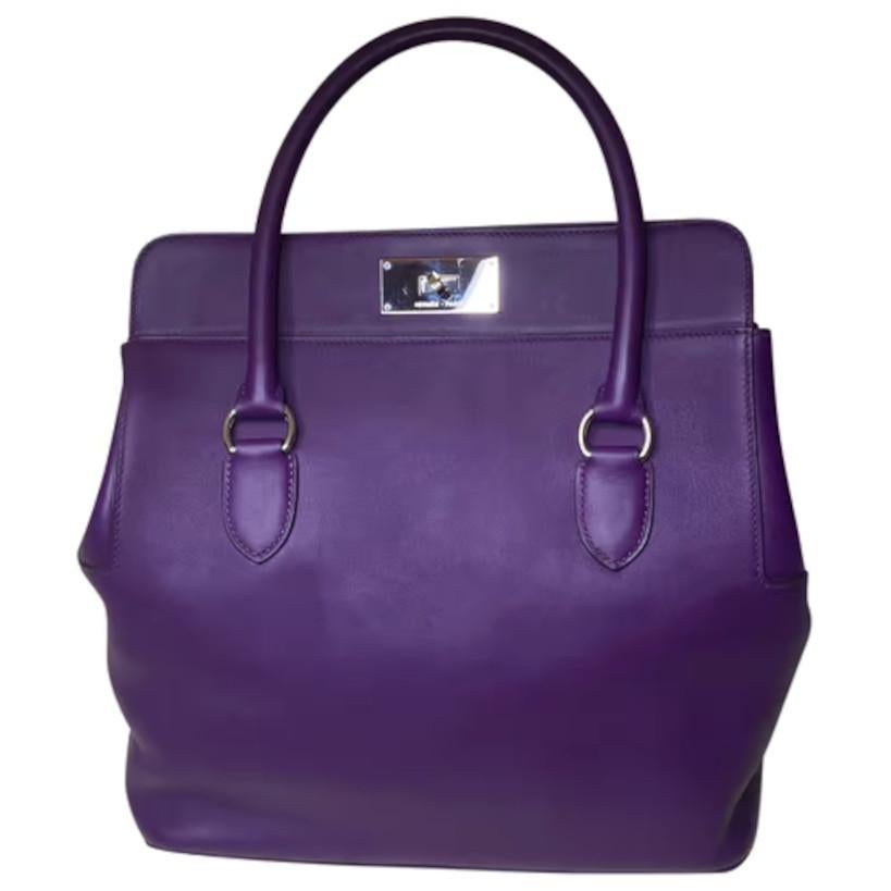Hermès ultraviolet silver hardware toolbox bag 
Width:26 cm
Height:28 cm
Depth:16 cm