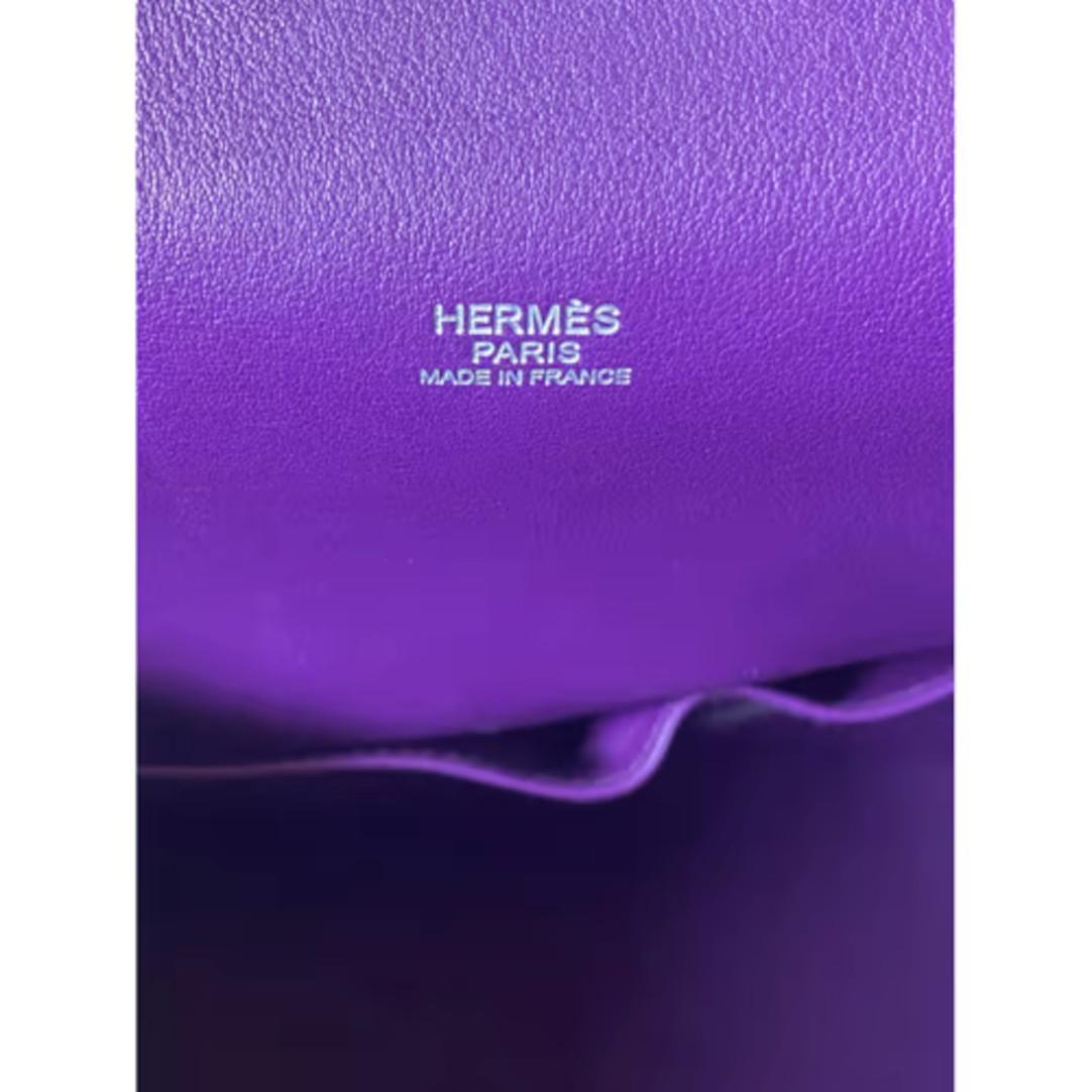 Purple Hermès ultraviolet silver hardware toolbox bag 